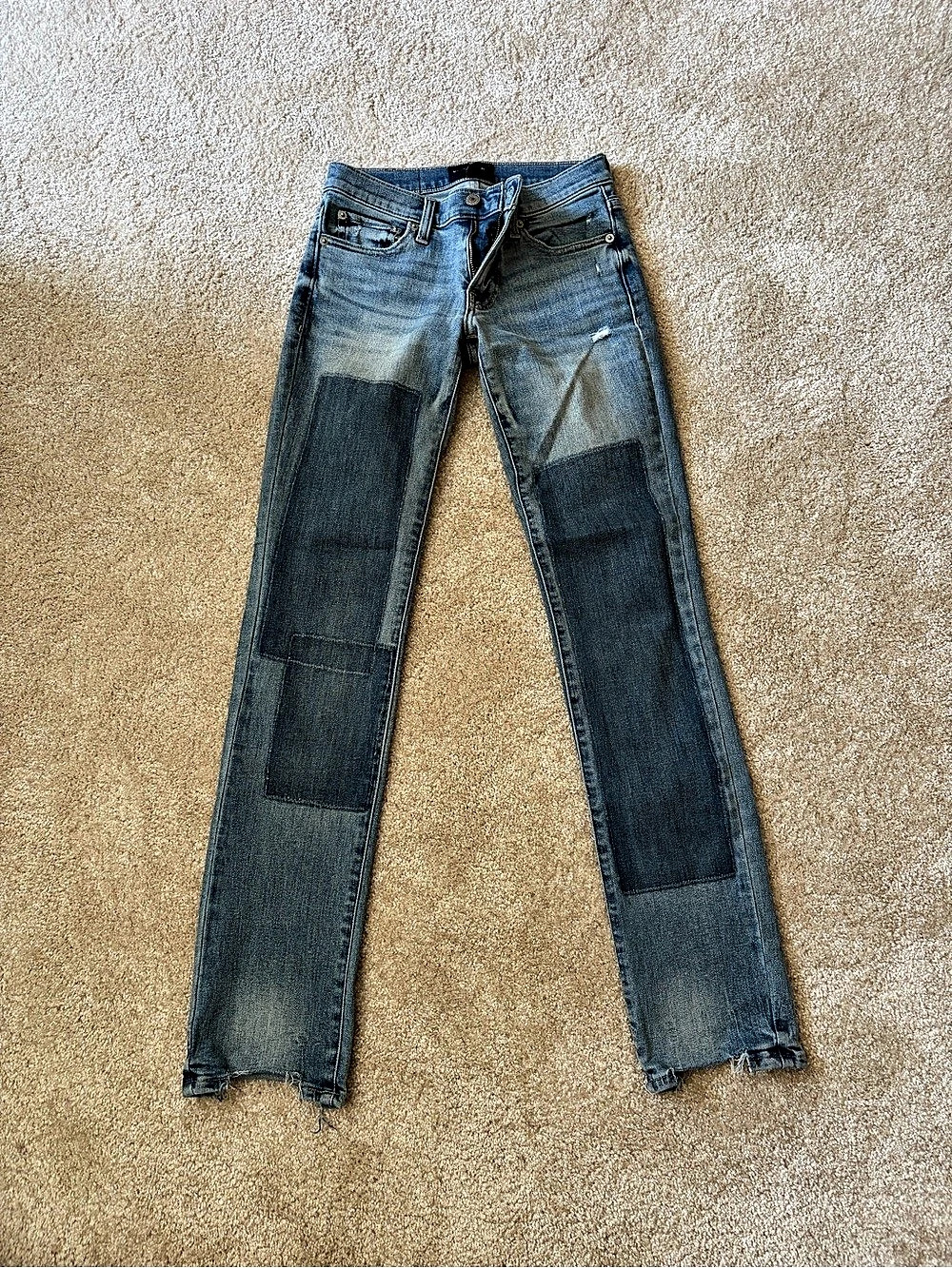 Lucky Brand Patchwork Straight Jeans Straight Leg Jeans in Blue